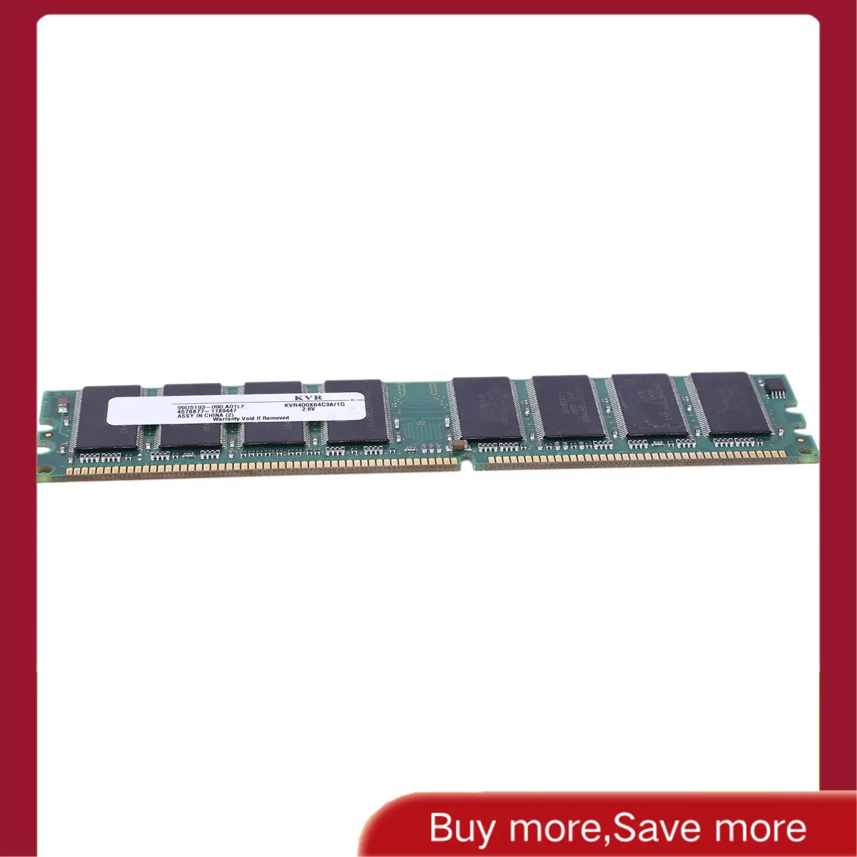 

2X 2.6V DDR 400Mhz 1GB Memory 184Pins PC3200 Desktop For RAM CPU GPU APU Non-ECC CL3 DIMM-AAAE