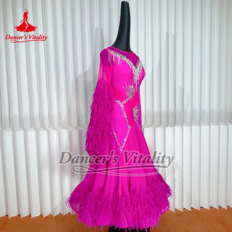 Ballsaal-Tanzkleider für Erwachsene, internationale Meisterschaft, hochwertige, maßgeschneiderte Damen-Foxtrot-Tango-Walzer-Quickstep-Kleidung