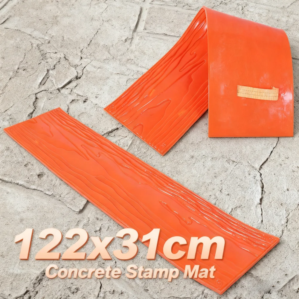 

122x31cm Wood Floor Texture Concrete Stamp Molds Wood Grain Concrete Wood Plank Concrete Stamps Mat for Indoor/Outdoor Floors