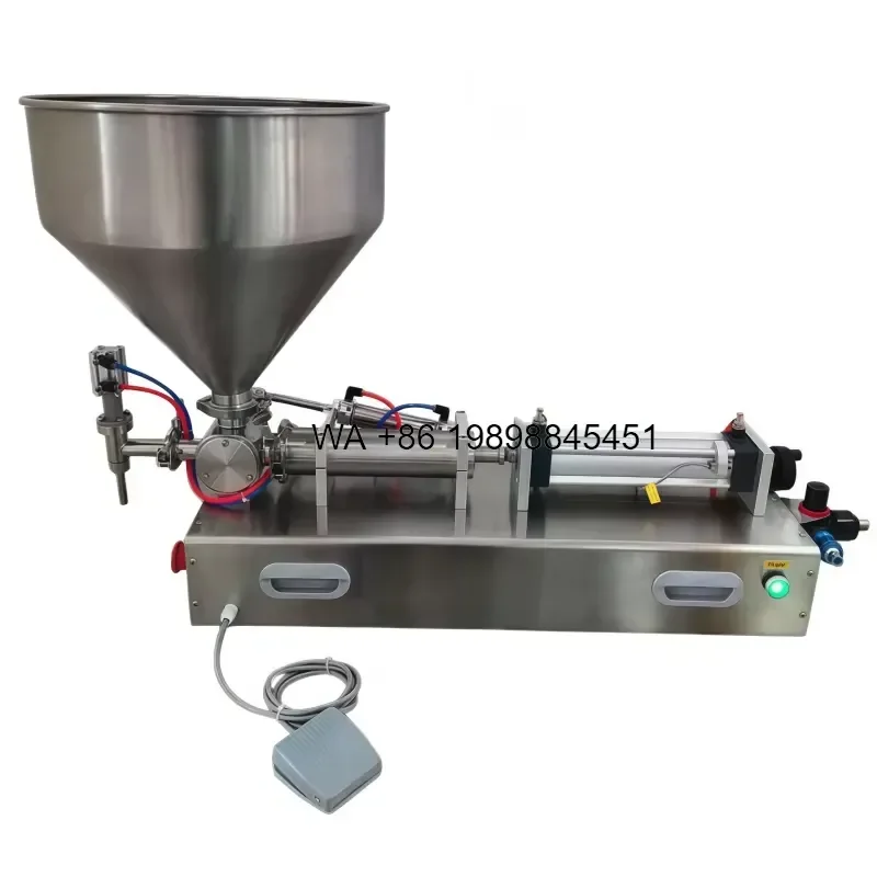 Wmwmnu Industrial Pneumatic Paste Filling with Heating Hopper for Viscous Cream Honey and Tomato Sauce