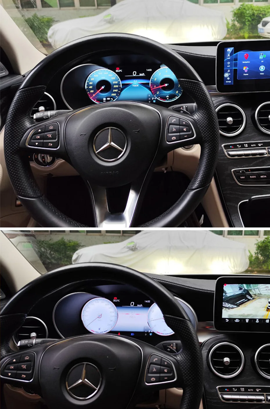 مجموعة أدوات رقمية مقاس 12.3 بوصة الأكثر مبيعًا لعداد السرعة Mercedes-Benz C Class W205 GLC Class X253 يدعم ميزات OEM #2