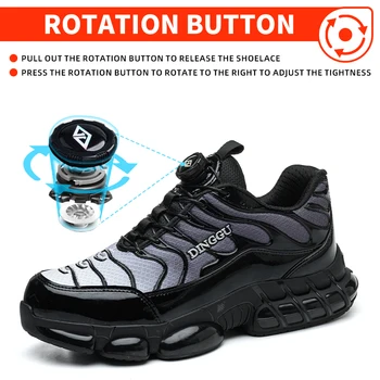 Haven Puncture Proof Lace-up Work Shoes, Industrial And Construction Site Versatile Safety Footwear for Men: Puncture-Proof, Steel Toe - Image 6