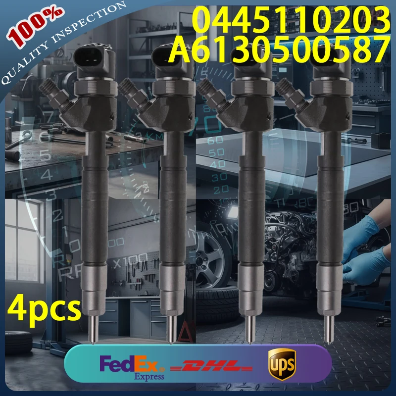 

0445110203 Common Rail Diesel Injector A6130500587 for Mercedes Benz Jeep Grand Cherokee 2.7 CRD Diesel Engine 4pcs