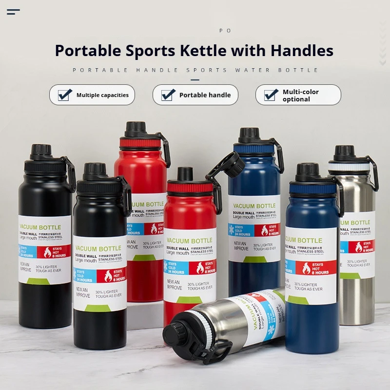 600/800/1000ML Stainless Steel Thermos Bottle Car Thermal Cup Vacuum Flask Keeps Cold and Heat Thermal Mug Sports Insulated Cup