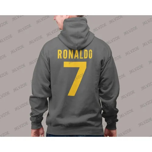 Imagen 2 del producto Ronaldo 7 Sudadera con capucha estampada Retro sudadera de calle Top otoño mujeres hombres Casual pulóver algodón deporte con capucha hombres ropa ropa de calle