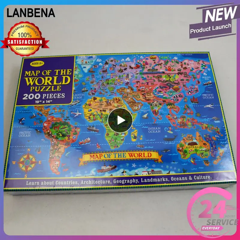 Map Puzzle Attractive High Quality Challenging Interactive Educational Gift Adult World Jigsaw Puzzle Brain Stimulating Pleasure