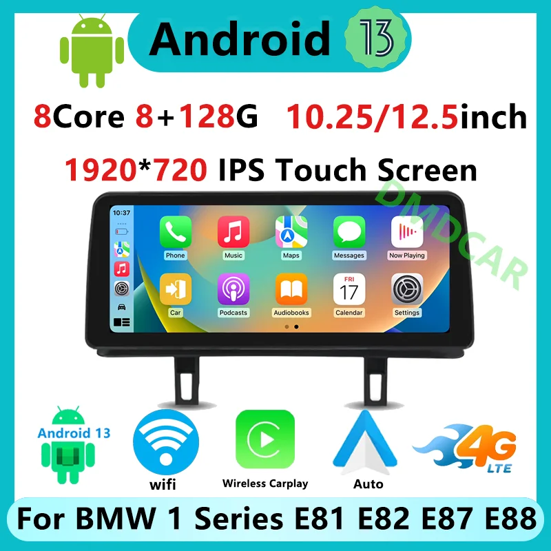 

10.25" 12.5" Android 13 Wireless Carplay Car Radio For BMW 1 Series E81 E82 E87 E88 Central Multimedia Video Player Automotive