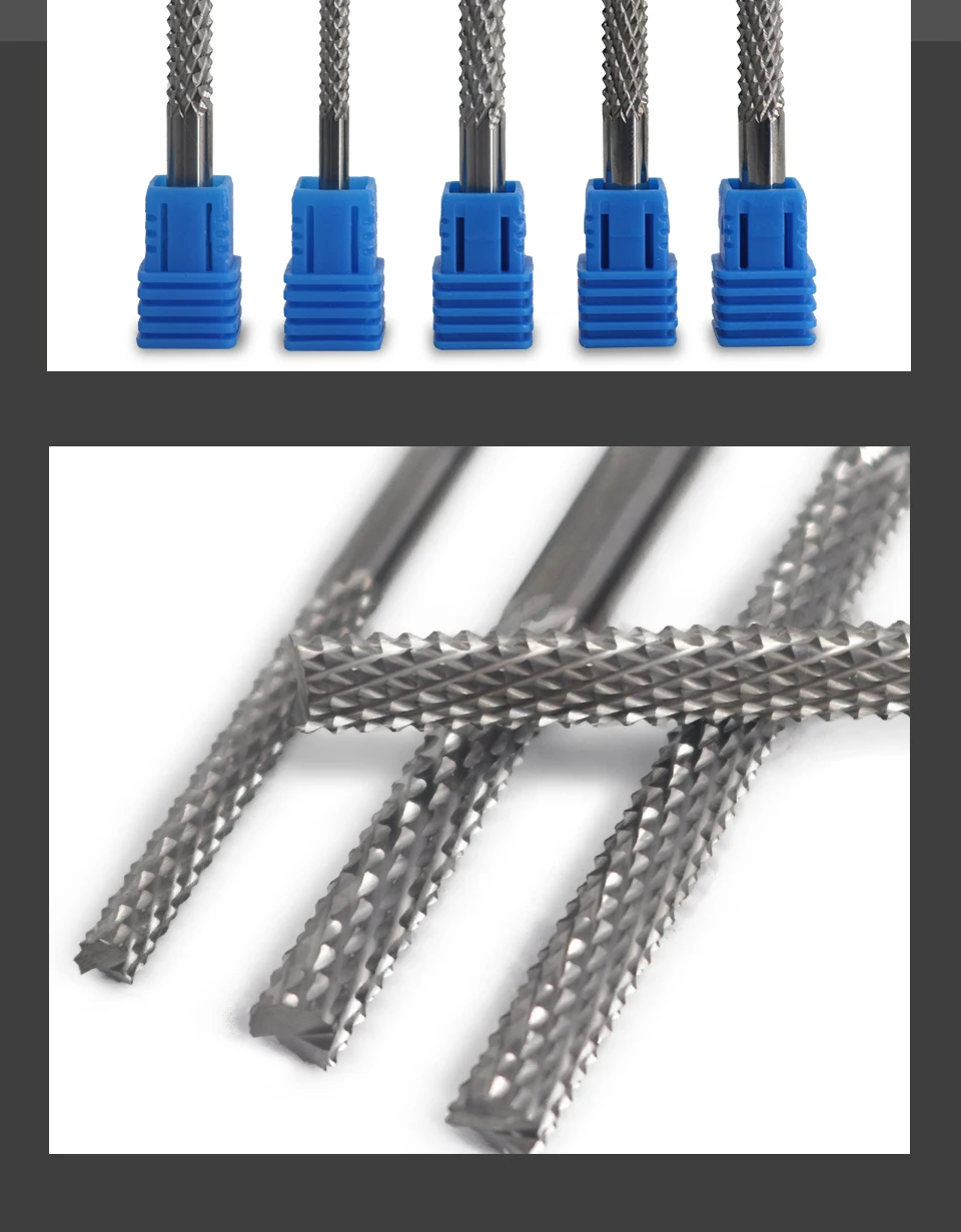 3,175/4/6mm Schaft PCB Mais Zähne Fräser Hartmetall Wolfram Schaftfräser 2 Flöten Holz Router Bits CNC Schneiden Werkzeuge Für ABS MD – Detail 12