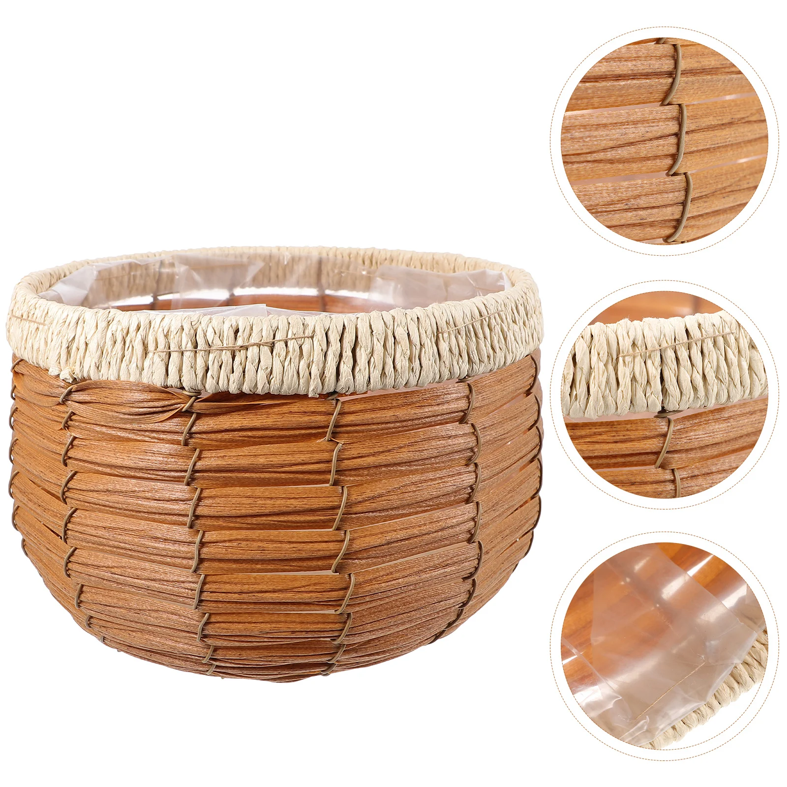 

Woven Flower Pot Rattan Seagrass Basket Green Plant Succulent Storage Brown Decorative Baskets Spaces ganizing