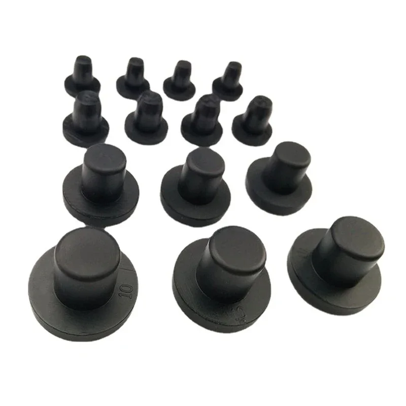 Solid Rubber Hole Caps 3mm-14mm T Type Silicone Seal Hole Plugs Black High Temperature Seal Stopper Dustproof Plug