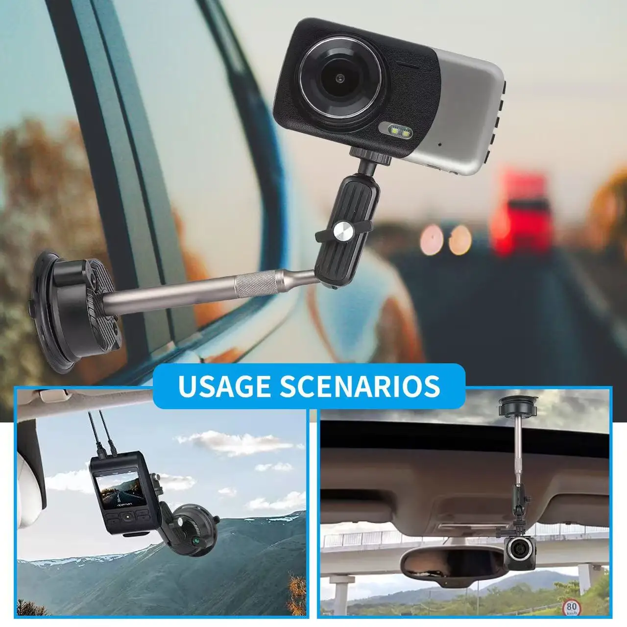 Ckhb-24D 차량 탑재형 확장 흡입 컵 브래킷 360도 파노라마 카메라 캠코더 촬영 고정 브래킷 베이스