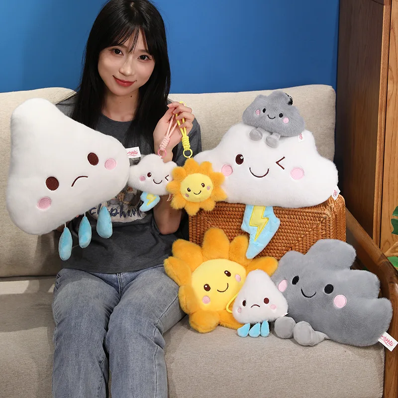 15/30CM Lovely Sky Series Plush Toy Sun & Cloud & Dark Clouds Plushie Pillow Pendant Toy Kawaii Birthday Gift