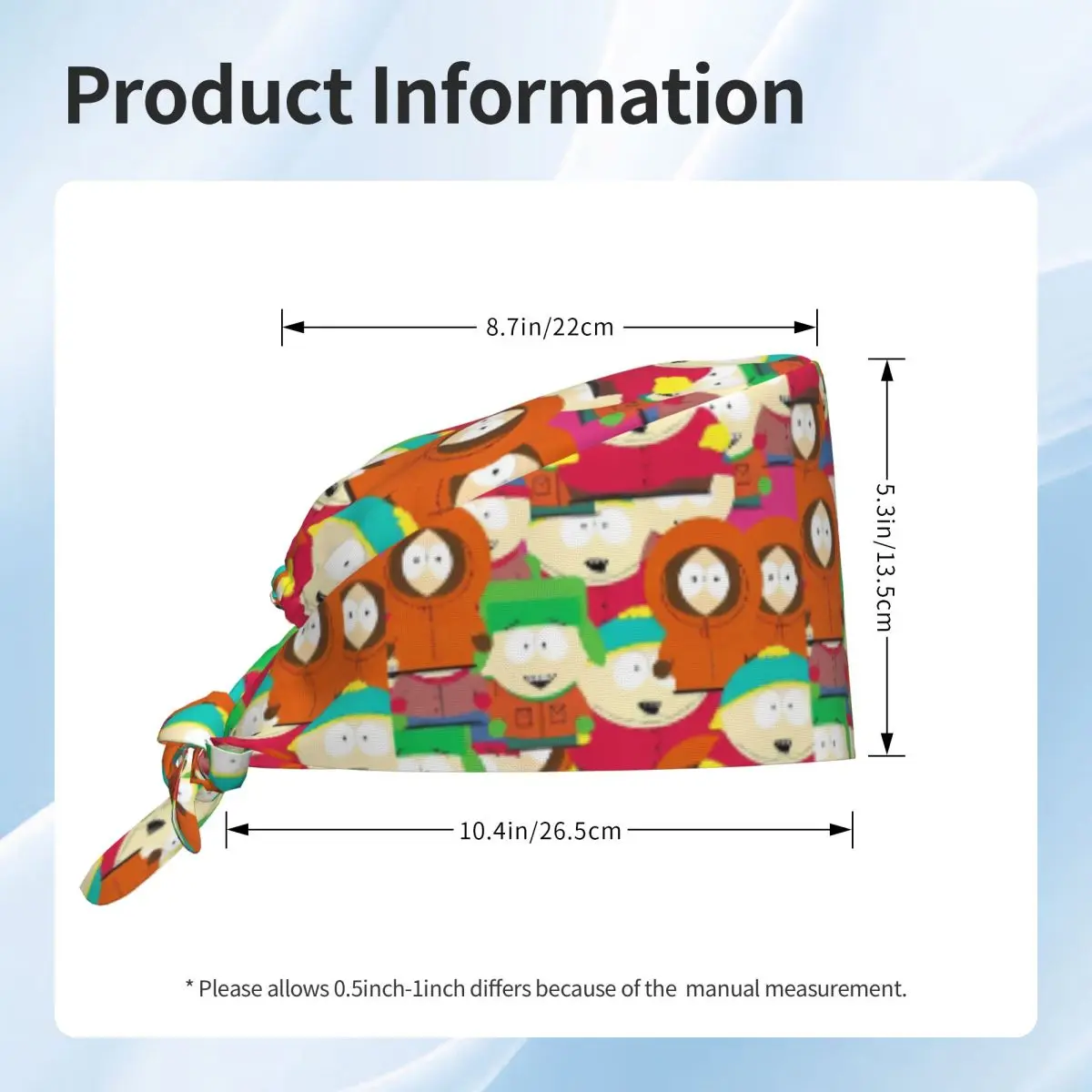 Cappelli da Infermiera SouthParks, Berretti Medici Eleganti e Comodi Unisex per Donne con Capelli Lunghi, Cappello da Lavoro