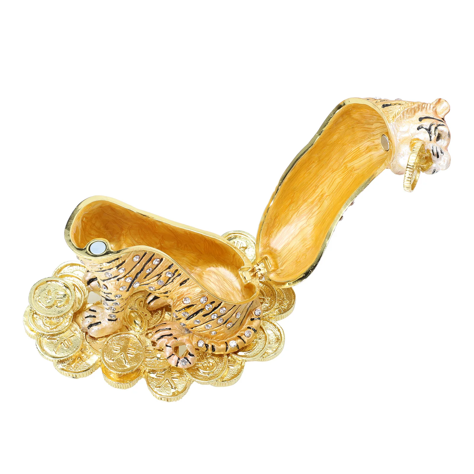 Tiger Box Storage Organizer, Elegant Jewelry Case For Earrings Rings Necklace Holder, Decorative Gift Box For Women,