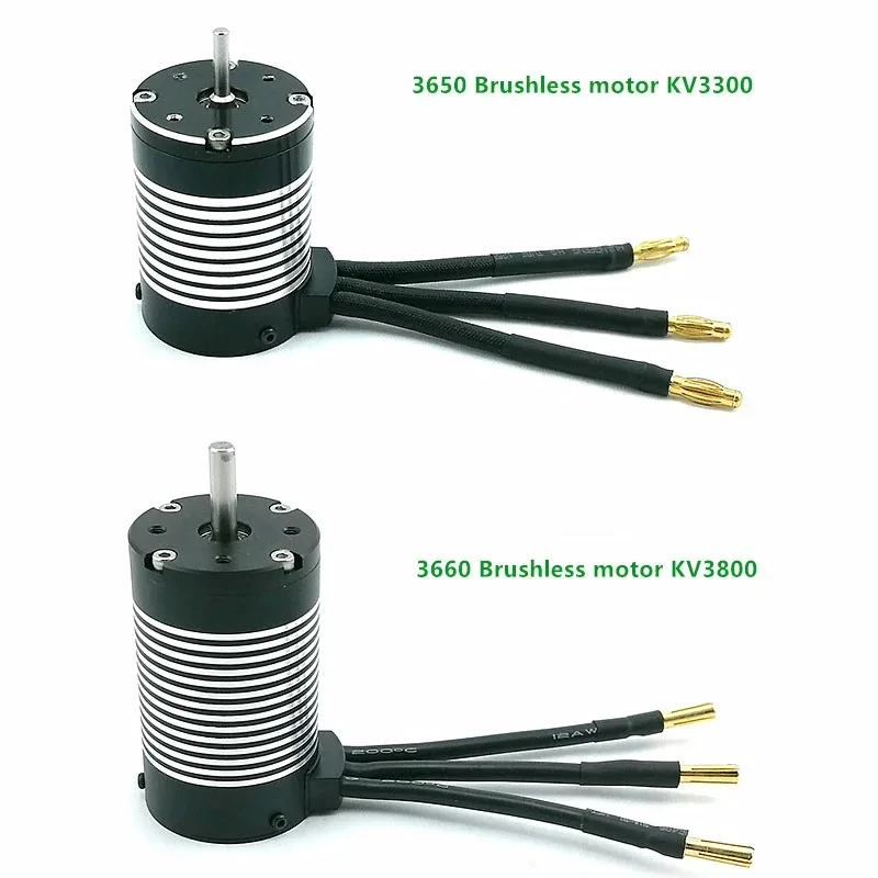 E-Power 3650 3300KV Waterproof Brushless Motor Parts 3660 3800KV RC Car Boat 3.175mm Gear 1/10 1/12 Toy Accessories