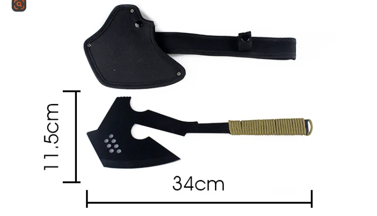 Ascia tattica da campeggio multifunzionale per esterni Ascia da fuoco per legname Ascia da campeggio montata su veicolo per la lavorazione del legno