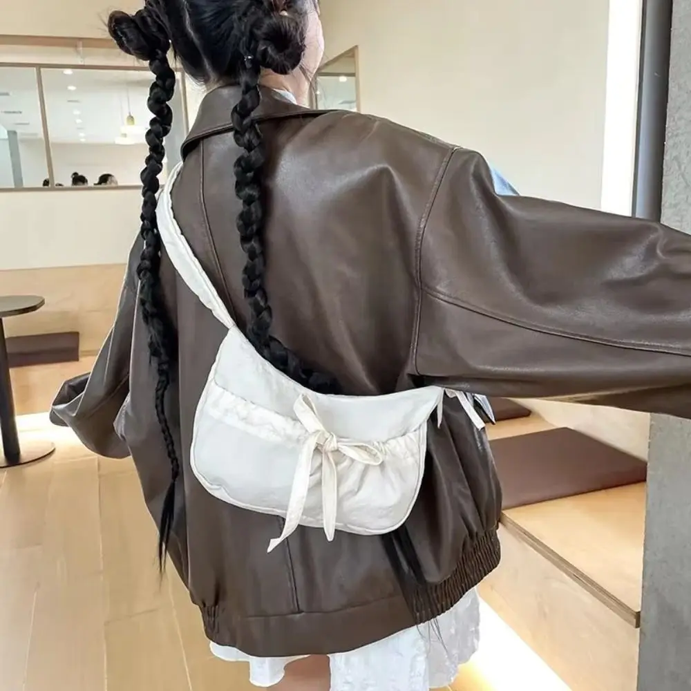 أزياء الصلبة اللون القوس مطوي حقيبة الكورية نمط الحلو مطوي حقيبة كتف سستة شيك حقيبة يد نسائية سيدة