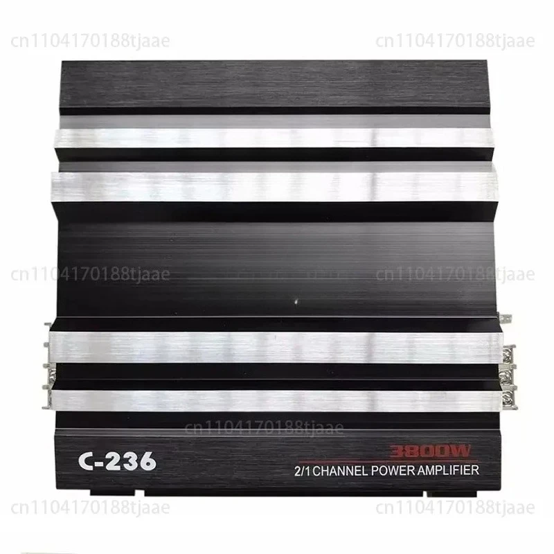 C0029 C-236 3800W 2-Channel Automotive Audio Amplifier Powerful Aluminum 12V DC Bass Amplifier for All Automobiles
