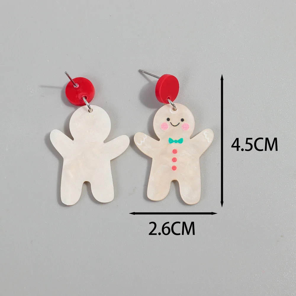 Cute Deer Snowman Acrylic Drop Earrings for Women Girl Cartoon Elk JOY Letters Christmas Decoration Earring Party Jewelry Gift