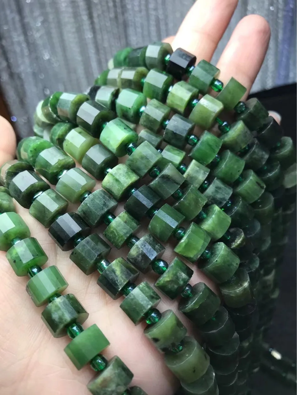 loose beads  gren jade roundelle faceted 10*6mm nature  for DIY making jewelry 38cm FPPJ wholesale 1string