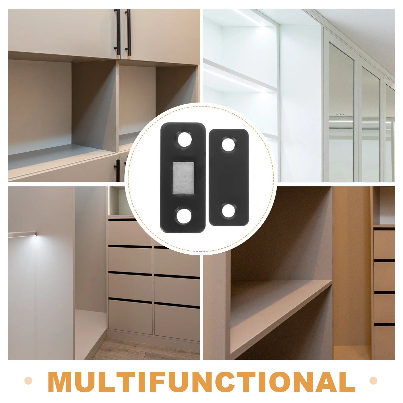 

12pcs Magnetic Cabinet Door Catches Metal Cupboard Closet Latches Secure Closure For Drawers Sliding Doors Hardware Fasteners