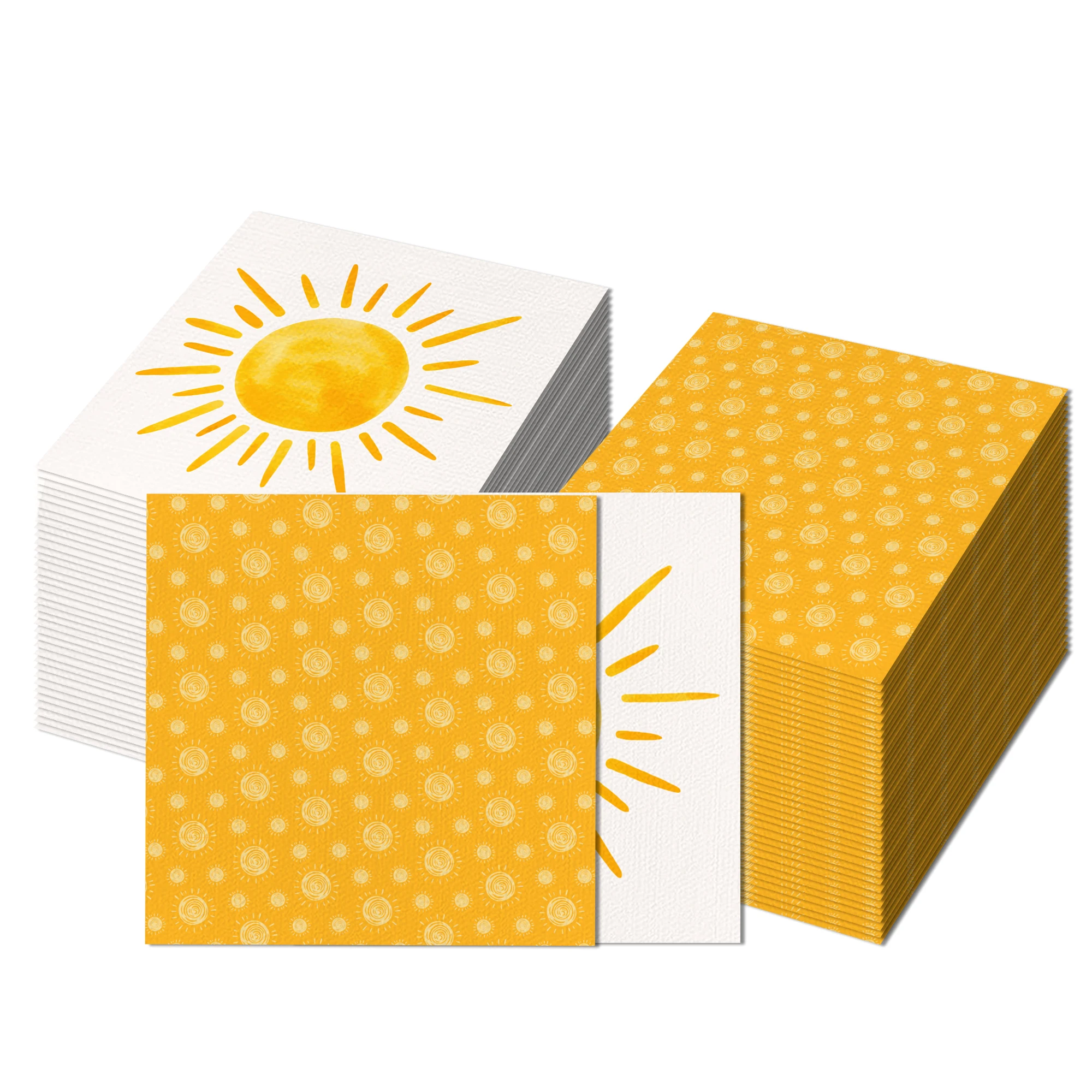 20/40/60 Stück Servietten mit Sonnenmotiv für Geburtstagsdekoration, Papier-Tischdekoration für Hochzeitsdekoration, Babyparty-Partyzubehör – Detail 8