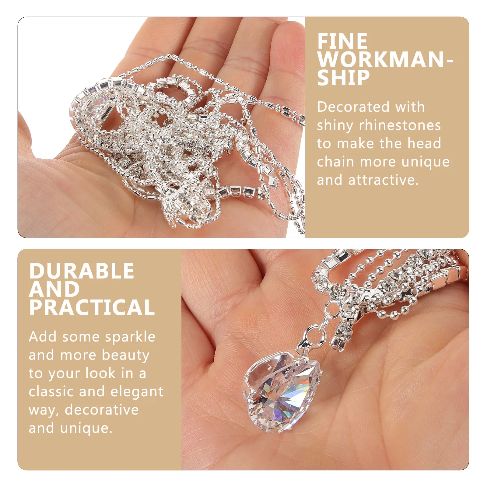 

Forehead Ornament Head Chain Jewelry for Women Lightweight Alloy Shiny Rhinestones Decorative Unique Wedding Bridal Hair