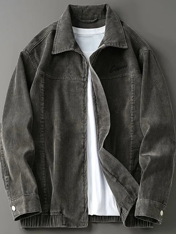 

Высококачественная повседневная хлопковая фланелевая куртка с вышивкой для мужчин, новая весенняя модель, винтажный воротник, для активного отдыха