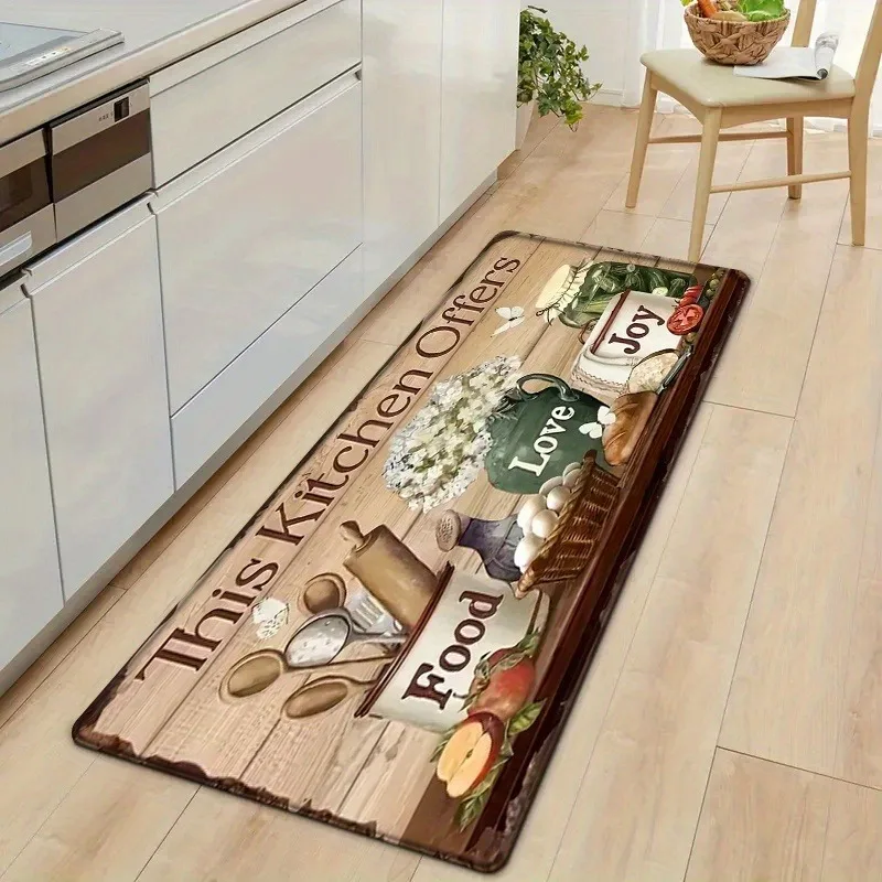 

1PC Kitchen Offers Pattern Kitchen Rug Non-Slip Door Mat Pop design Bathroom Rug Bath Mat Carpet for Home Sink Laundry Decor