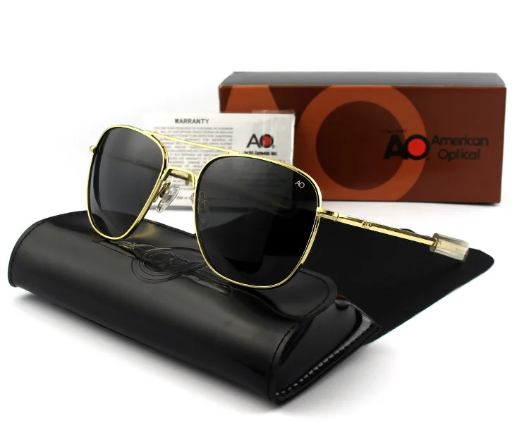 Ao Sonnenbrille Mann amerikanische Armee Militär Luftfahrt Pilot polarisierte Sonnenbrille Frau Luxusmarke Vintage Metall Titan Rahmen – Detail 13