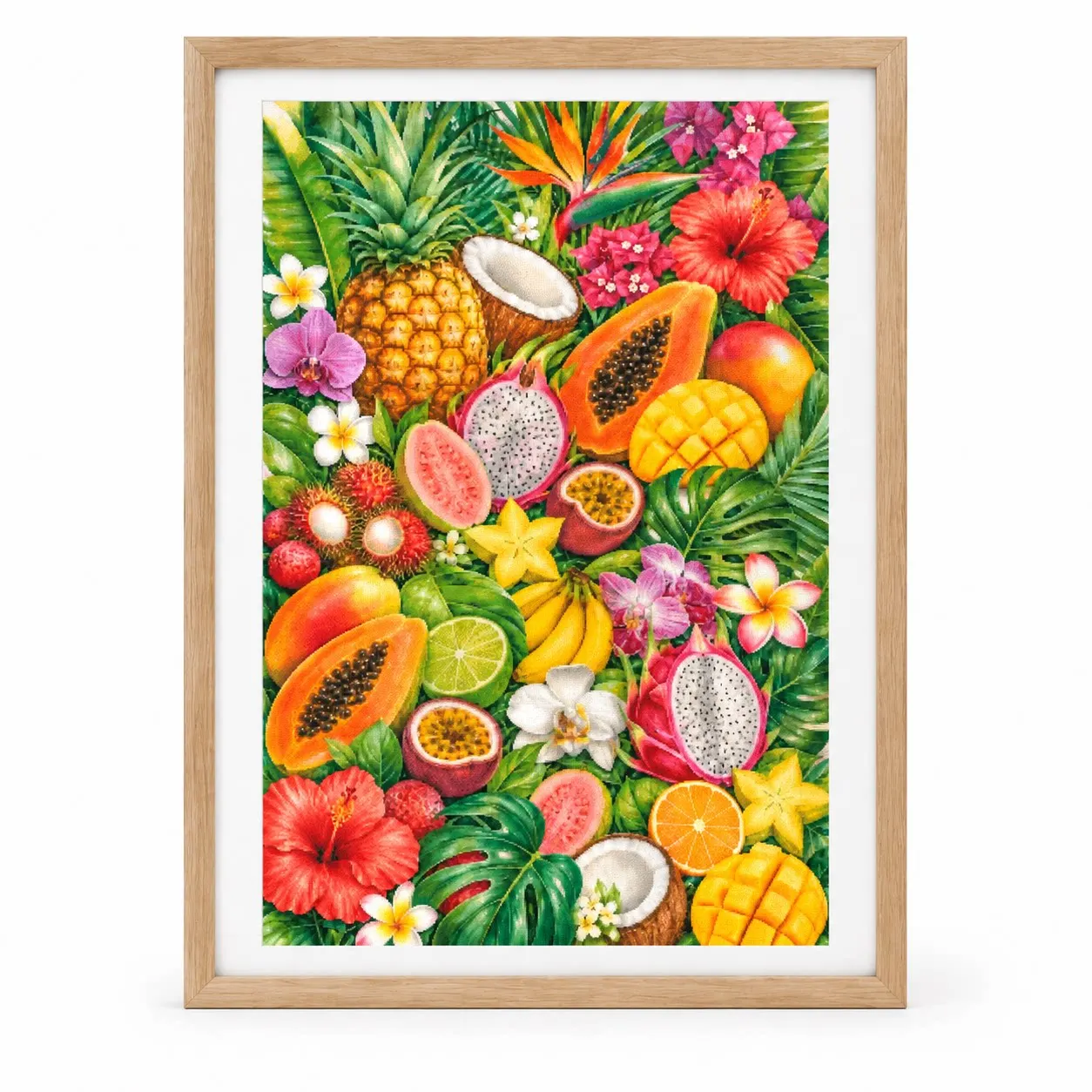 [ZZ9200-Tropical Fruit Story]11CT 14CT 16CT DIY Stamped Cross Stitch Kit with Printed Canvas and Cotton Threads Embroidery