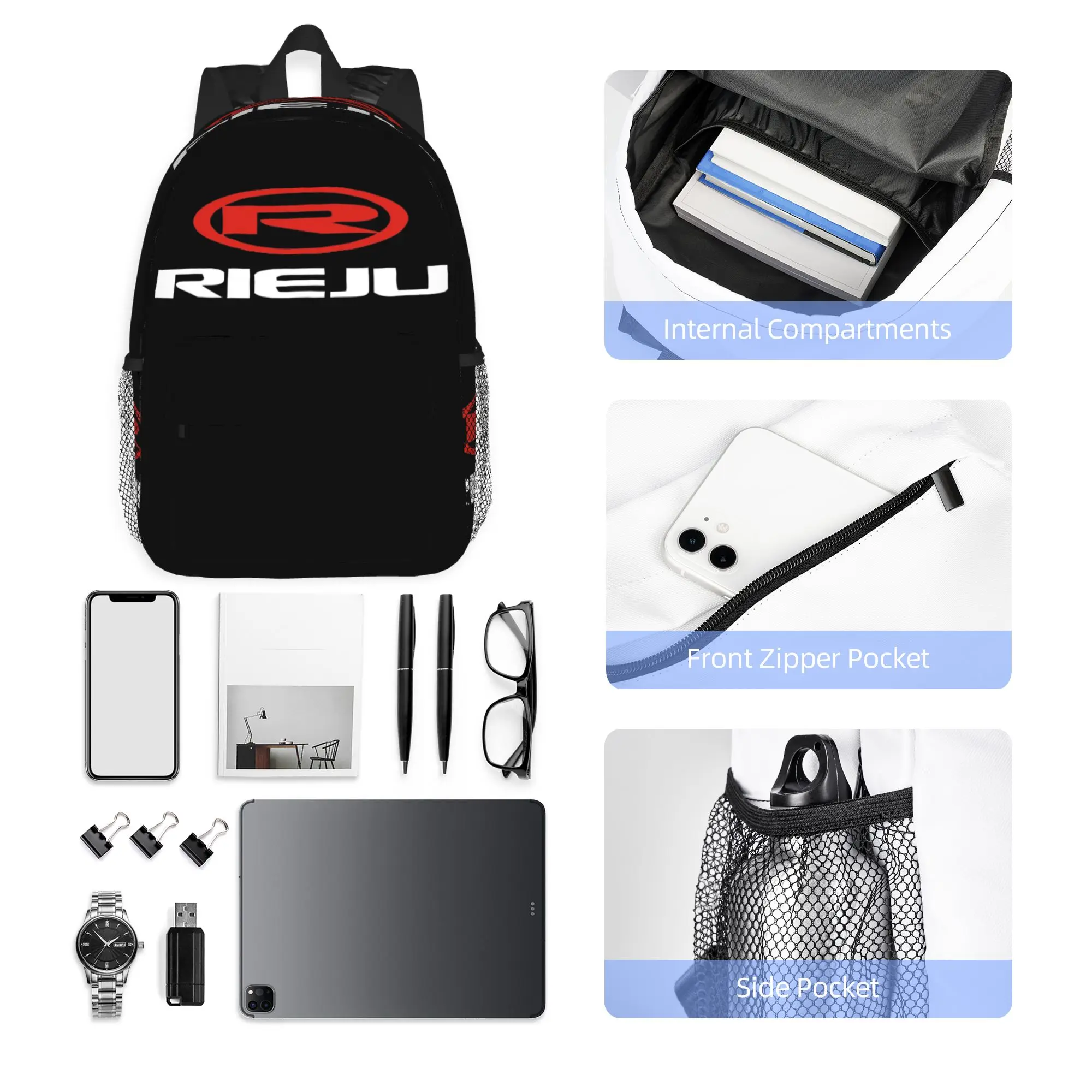 Rieju Moto Backpack Hot Sale Daypack Large Capacity Boys Girls BookBag Shoulder Bags for Men Women School Bag
