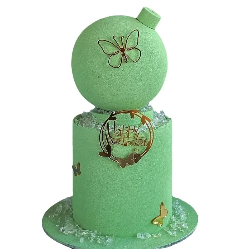 INS Happy Birthday Cake Toppers Cake Side Acrylic High Quality Cupcake Toppers Birthday Party Butterfly Cake Decoration view 5