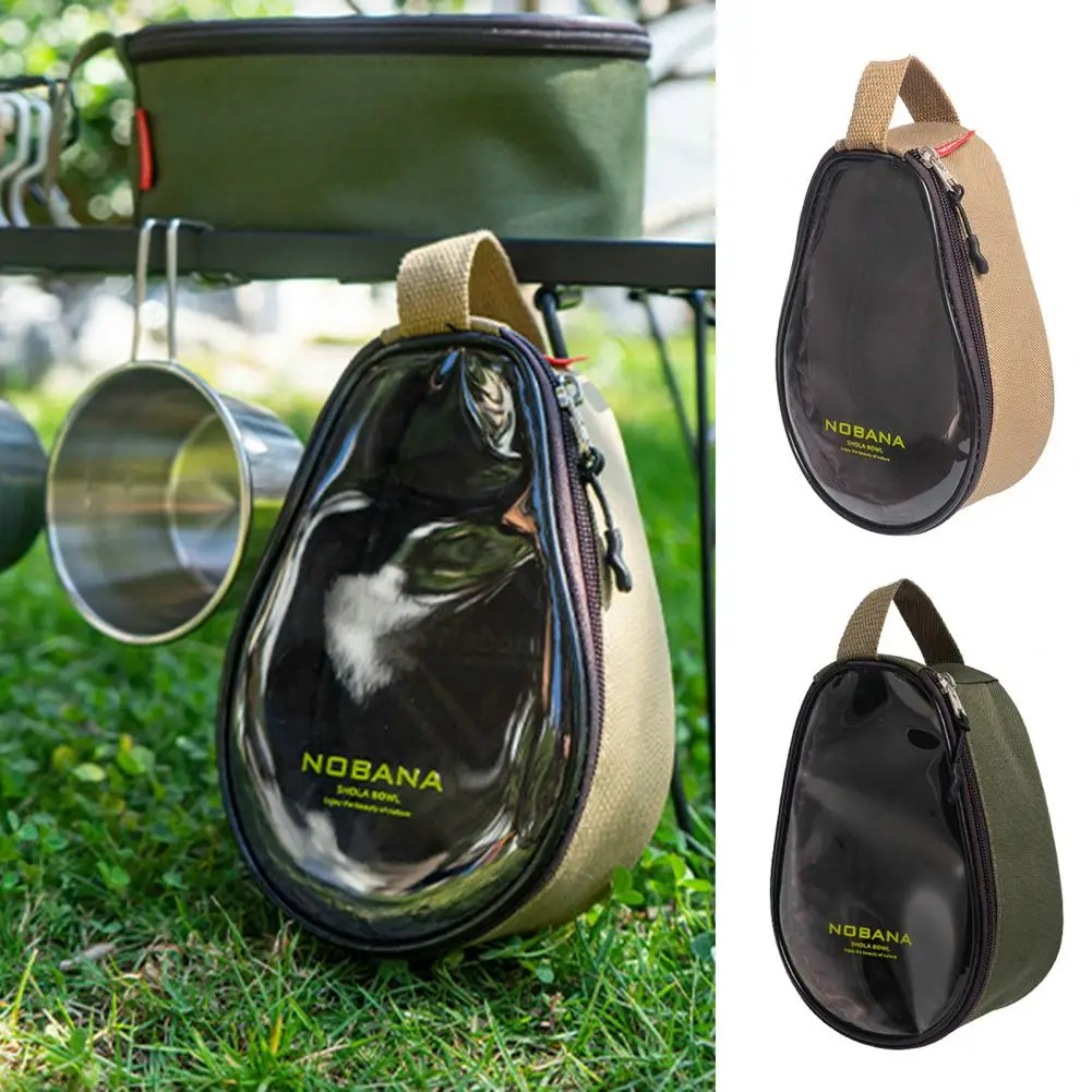 Portable Outdoor Shera Bowl Storage Bag Zipper Bowl Storage Bag Camping Folding Cutlery Set Bag for Camping