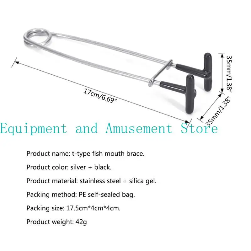 

652F Portable Fish Mouth Spreader Decoupling Device Stainless Steel Fish Jaw Spreader Fish Mouth Opener Fishing Tool