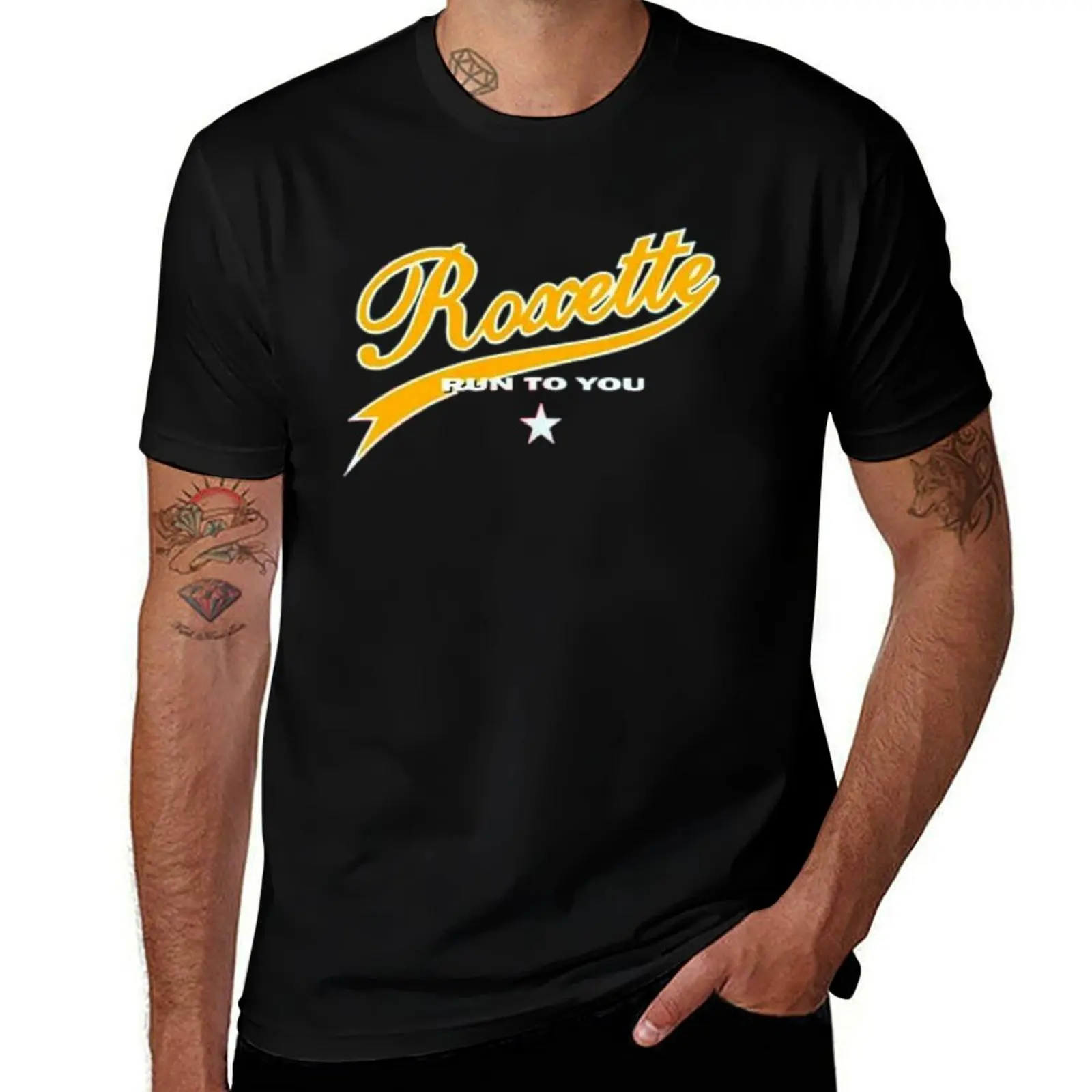 

pop rock band album roxette gajiumr T-Shirt man t shirt cotton high quality men t shirt cotton 100% T-Shirt