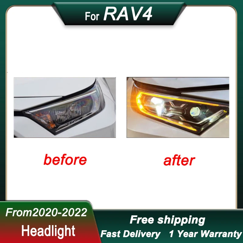 Car styling Headlights For Toyoto Rav4 2020-2022 Upgrade to new style full LED new Head Lamp DRL Head Lamp Front light Assembly