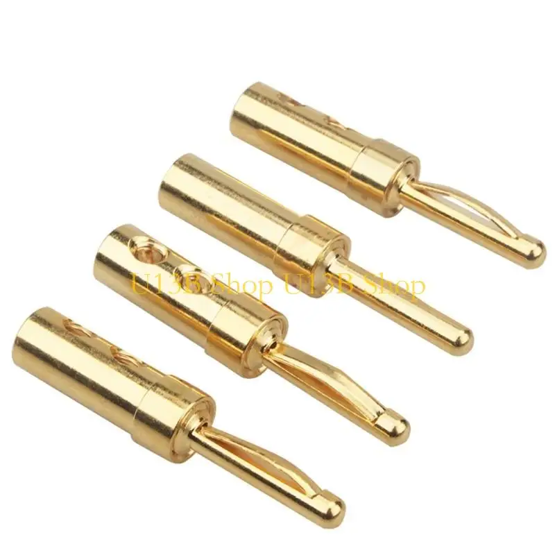 U13B 4pcs Los tapones plátano cobre sólido chapado en oro con insertos cobre mejoran sonido