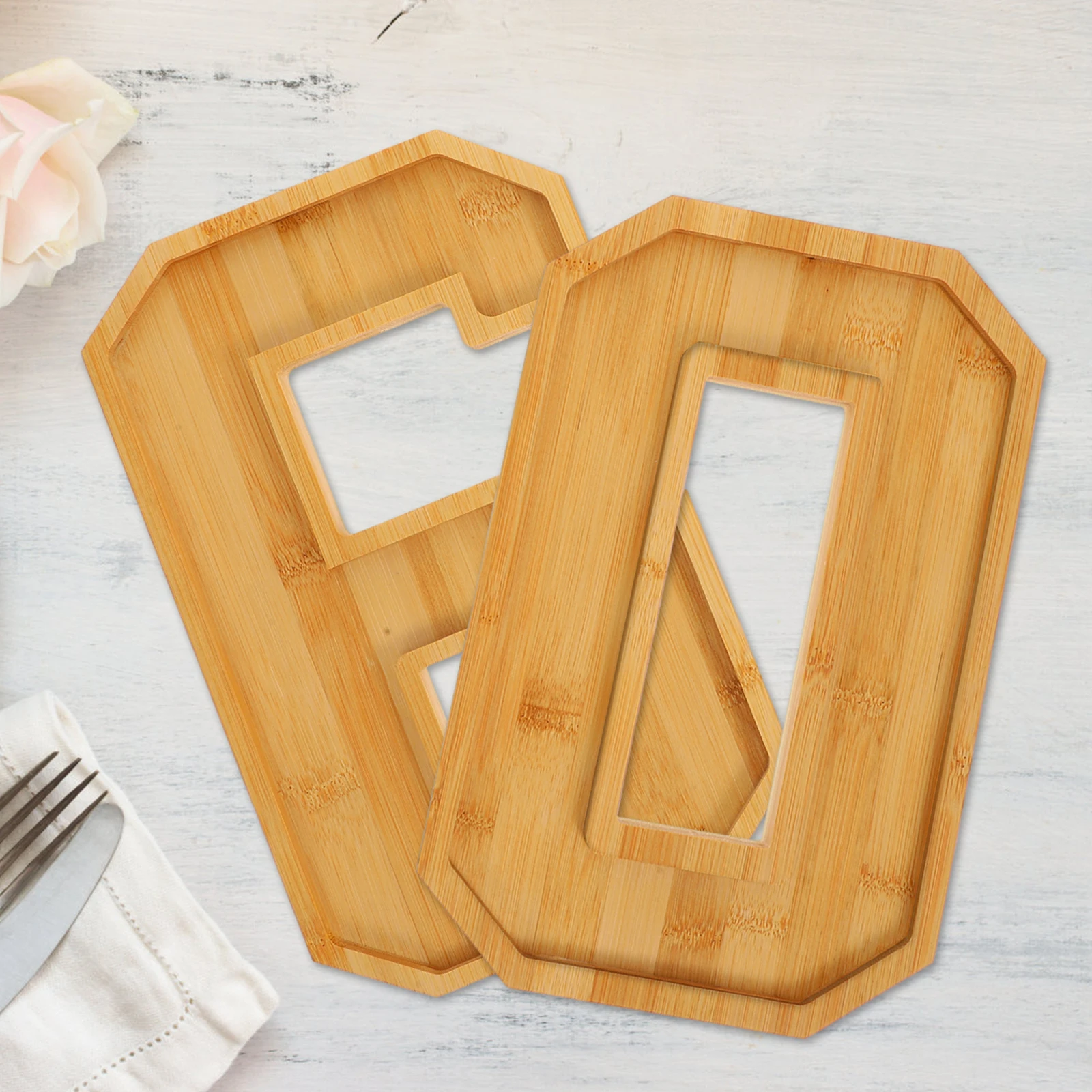 

Wooden Number 60 Food Plate Serving Trays for Shape Fruit Multi-function Kitchen Party Supply