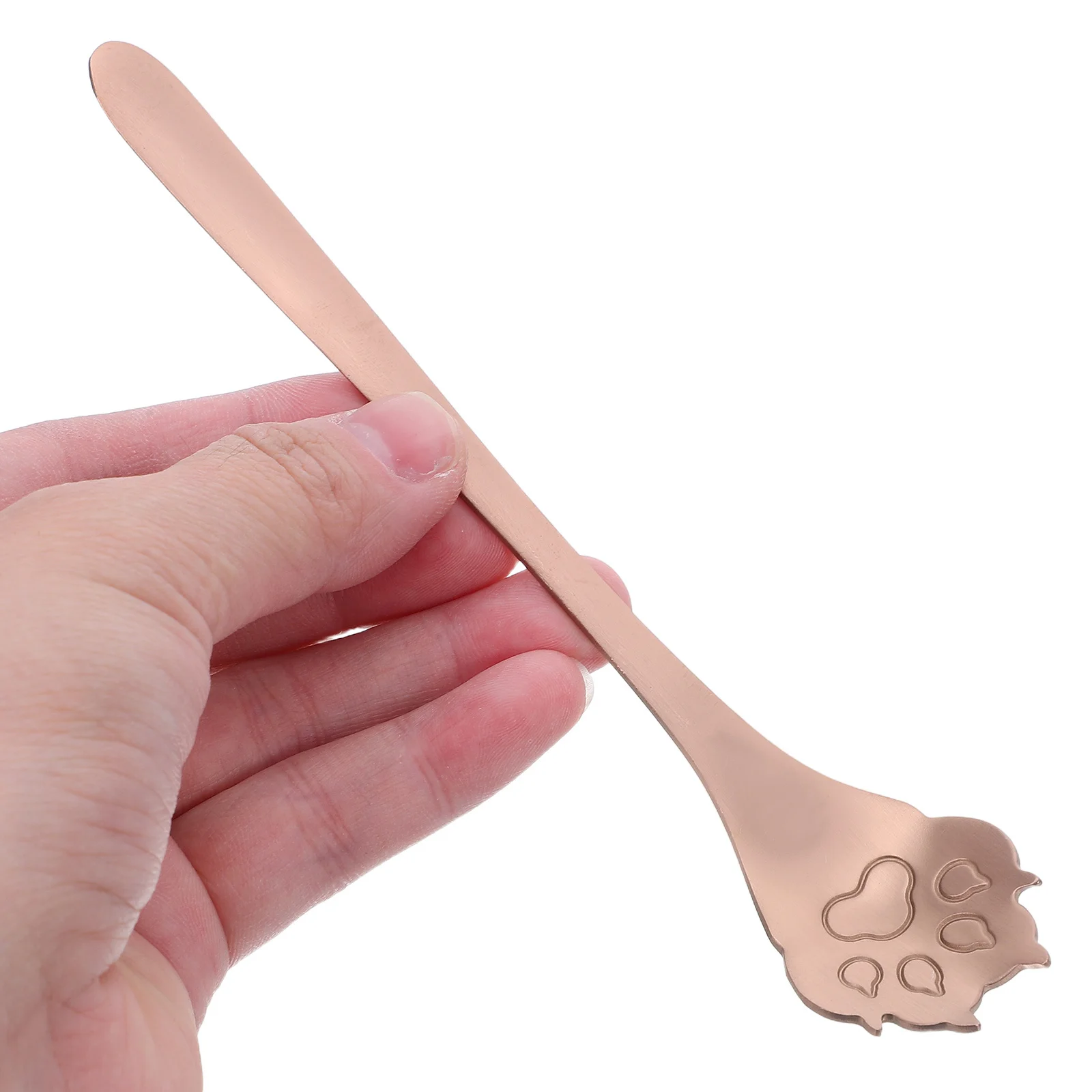 

5pcs Stainless Steel Paw Shaped Coffee Spoon Dessert Teaspoon For Tea Ice Cream Pudding Cake Stirring Lightweight Kitchen