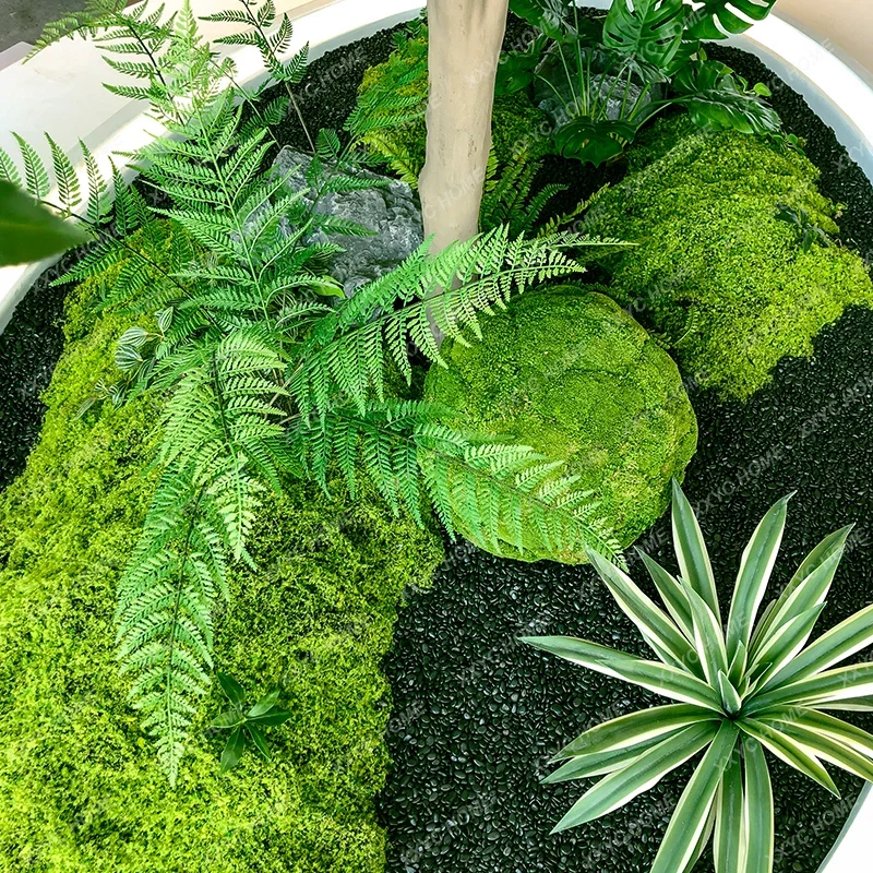 Horse drunken wood simulated plant window landscaping interior decoration  bionic green plant large fake tree simple landscape image 4