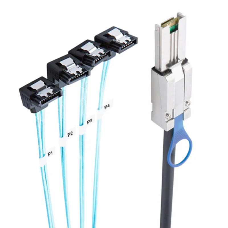 1m 2m 90 Degree Angle SAS 3.0 Mini SAS 26Pin SFF-8088 Male to 4 SATA 7Pin Female Hard Disk Splitter Adapter Data Cable - view 4
