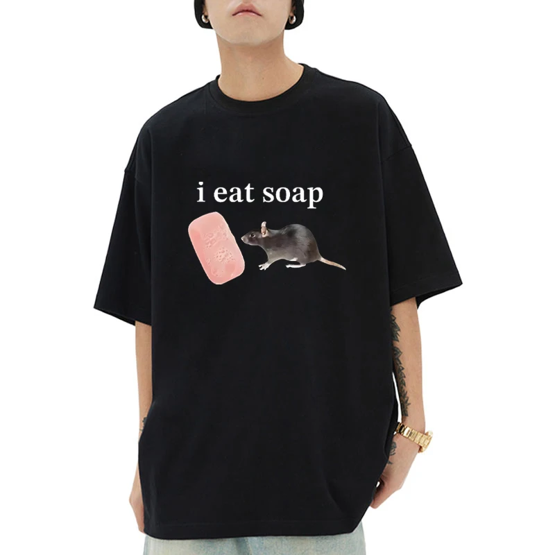

I Eat Soap Rate Funny Meme Simple basic cotton short-sleeved T-shirt for men and women light and comfortable in summer Unisex