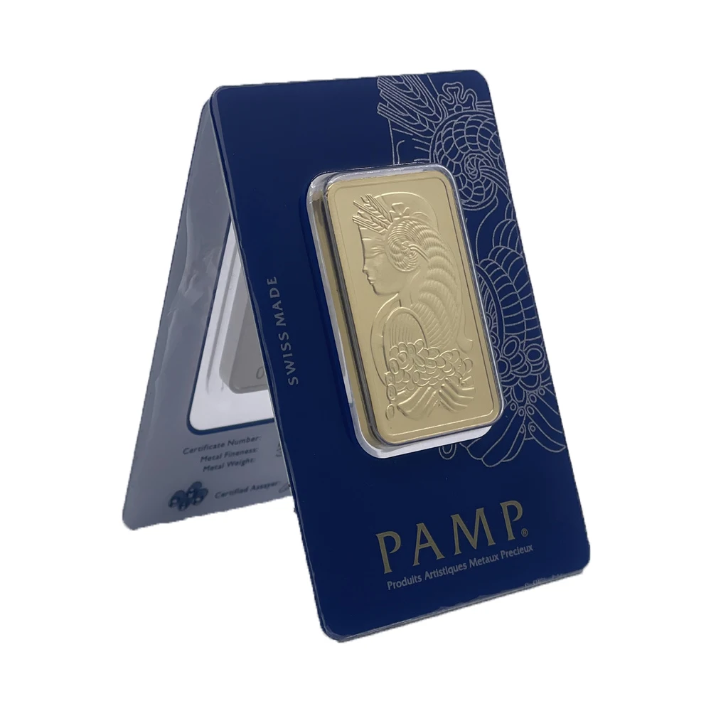 PAMP high quality 1oz/2.5g/5g/10g/20g/50g/100g Sealed packing Copper Bar Gold Plated Bullion Ingot Non-magnetic Unique Craft