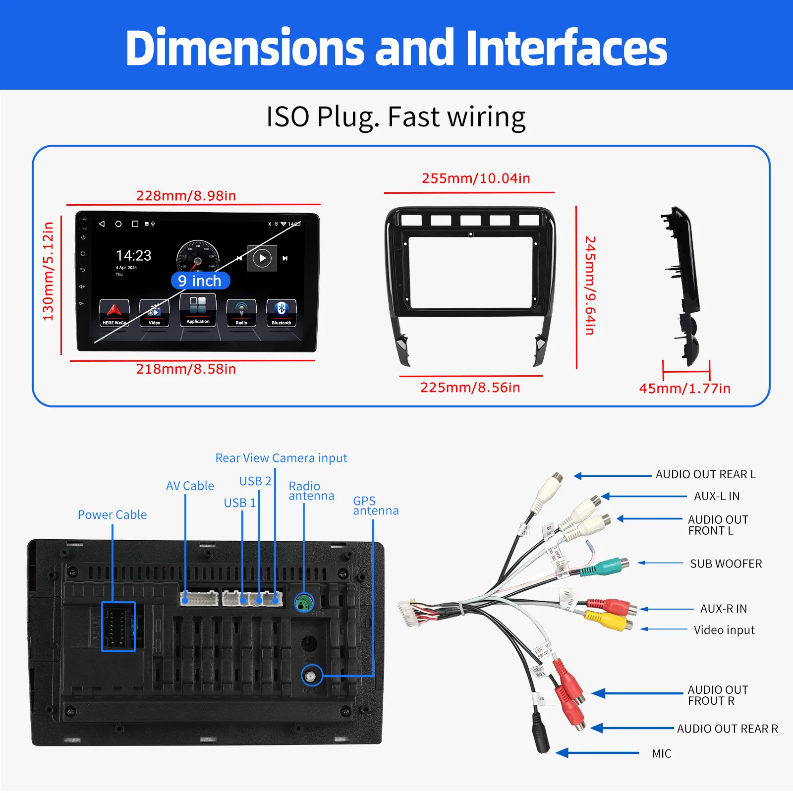 Android 14 Wireless CarPlay Android Auto Radio For Porsche Cayenne I 1 9PA 2002- 2012 4G Car Multimedia GPS Navigation
