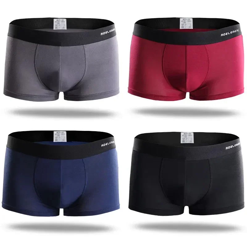 Calzoncillos de hombre 5 uds: Boxers finos y transpirables de primavera/verano, boxers cómodos de tiro medio de color sólido, pantalones juveniles para niños