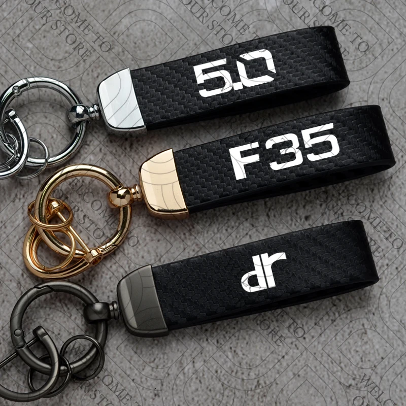 For Dr Motors Dr 5.0 F35 Logo DR1 DR2 DR3 DR4 DR5 DR6 Chery Tiggo 7 Car Carbon Fiber Leather Car Keychain Custom Key Rings Gift