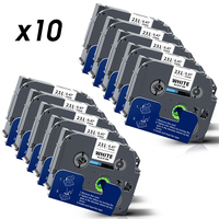 10PK tzc231 Label Tape Compatible Brother tze Tape TZE231 TZE-231 TZE-131 TZE-631 12mm Laminated Tape for Brother PTH110 Labeler