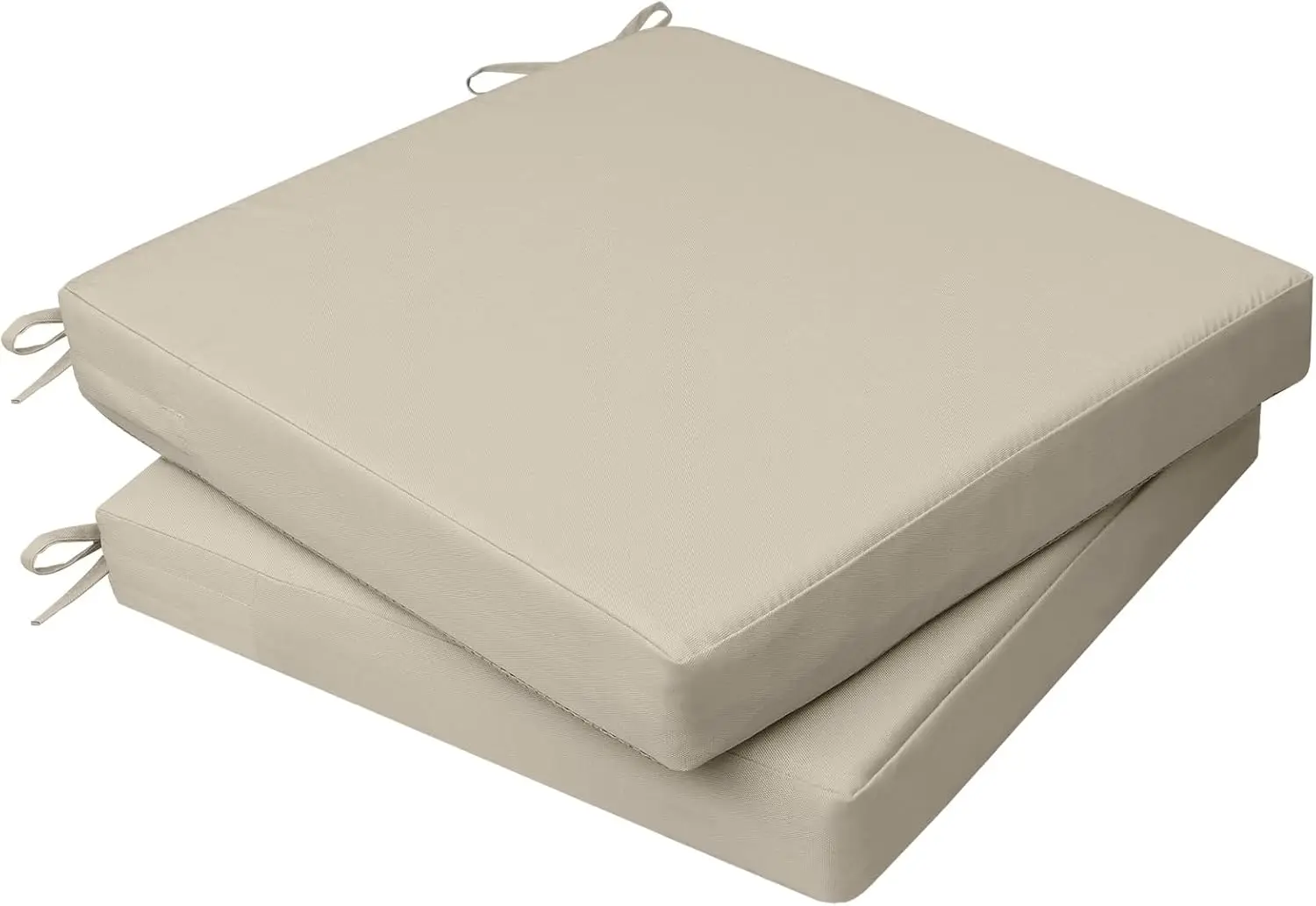 Outdoor Seat Cushions for Chairs, Waterproof & Fade-Resistant, 20x20x3 Inch, Set of 2, Khaki Beige