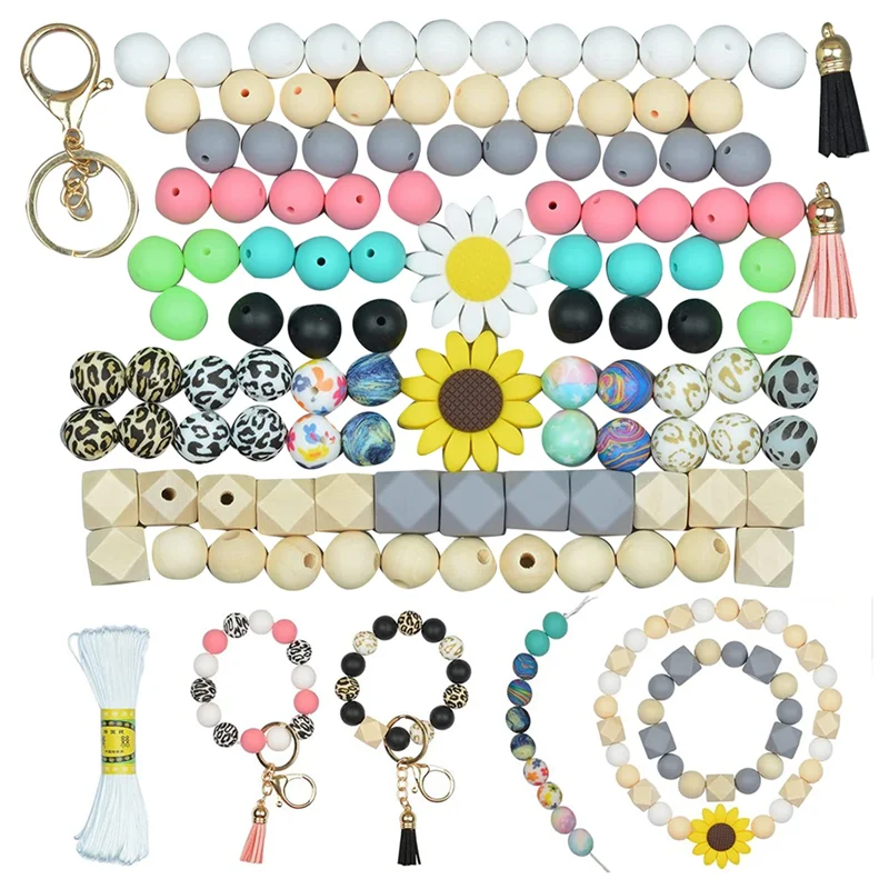 

CXZD-Silicone Beads for Keychain Making, 15mm Assorted Beads for DIY Craft